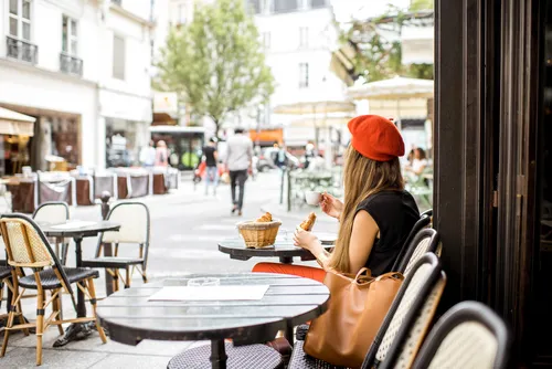 Stylish Woman In a red beret
